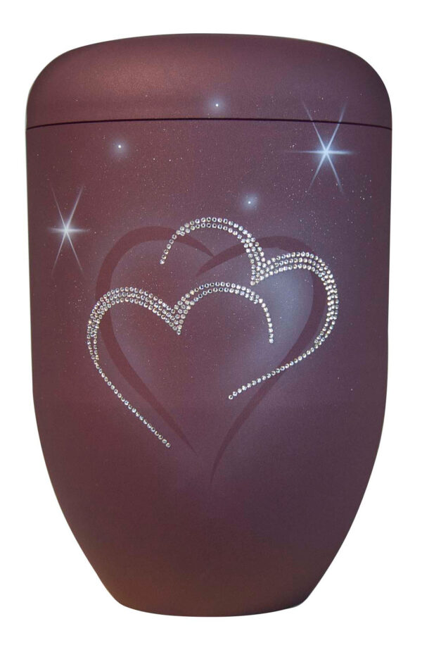Urne E1 S102 52810313 Herzen Sterne Dunkelrot