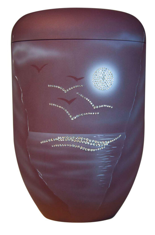 Urne E1 S105 52810317 Vögel Meer Dunkelrot